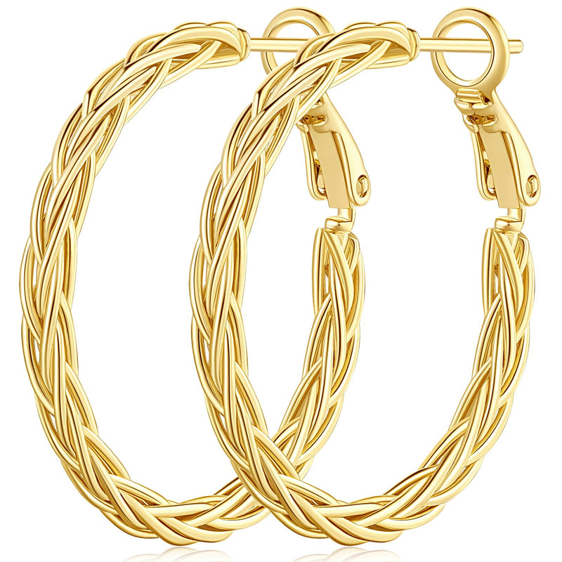 Artisan 14K Weave Hoop Earrings