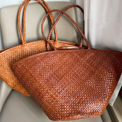 Artisan Leather Woven Bag