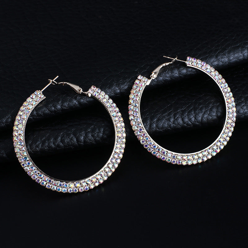 Chic Diamond Hoop Earrings